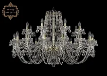 Люстра подвесная хрустальная 11.26.16+8.400.Gd.B Богемиа Арт Классик прозрачная на 24 лампы, основание золотое в стиле классический Люстра подвесная хрустальная 11.26.16+8.400.Gd.B Богемиа Арт Классик прозрачная на 24 лампы, основание золотое в стиле классический
